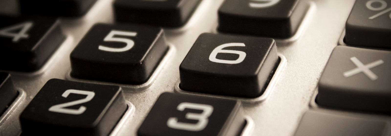 Teclas de una calculadora en primer plano